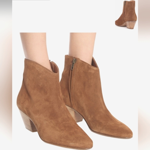 New Isabel Marant Dacken Suede Boots Slanted Stacked Heel Western Cognac sz 40 9 - Picture 1 of 9